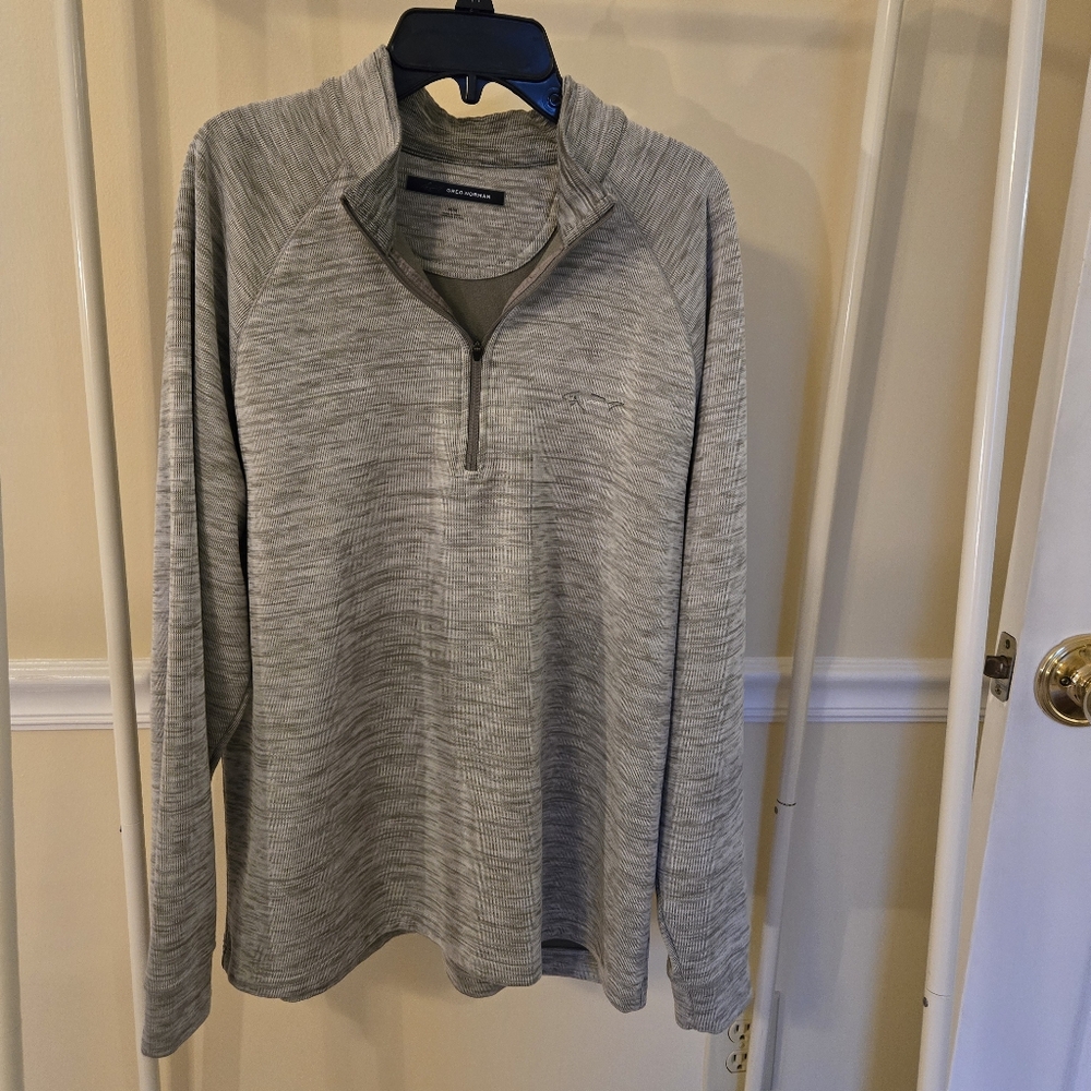Greg Norman Men's M heathered gray quarter zip pullover